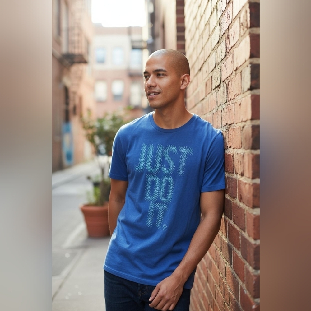 Nike Just Do It Blue Men's Tee Size XL